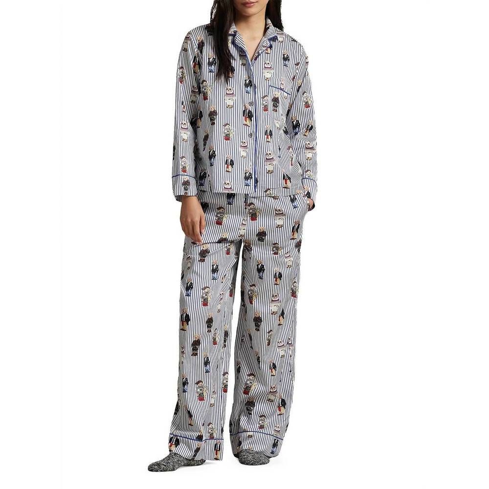 NEW POLO RALPH LAUREN madison pajama set in snowfall blue